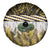 Yellow Traditional Cloak Aotearoa Spare Tire Cover Maori Paua Shell Korowai Pattern