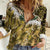 Yellow Traditional Cloak Aotearoa Women Casual Shirt Maori Paua Shell Korowai Pattern