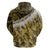 Yellow Traditional Cloak Aotearoa Zip Hoodie Maori Paua Shell Korowai Pattern