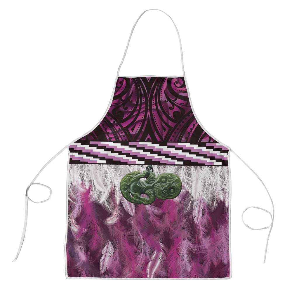 Pink Traditional Cloak Aotearoa Apron Maori Paua Shell Korowai Pattern - Polynesian Pride