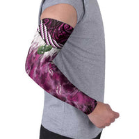 Pink Traditional Cloak Aotearoa Arm Sleeves Maori Paua Shell Korowai Pattern - Polynesian Pride