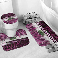 Pink Traditional Cloak Aotearoa Bathroom Set Maori Paua Shell Korowai Pattern - Polynesian Pride