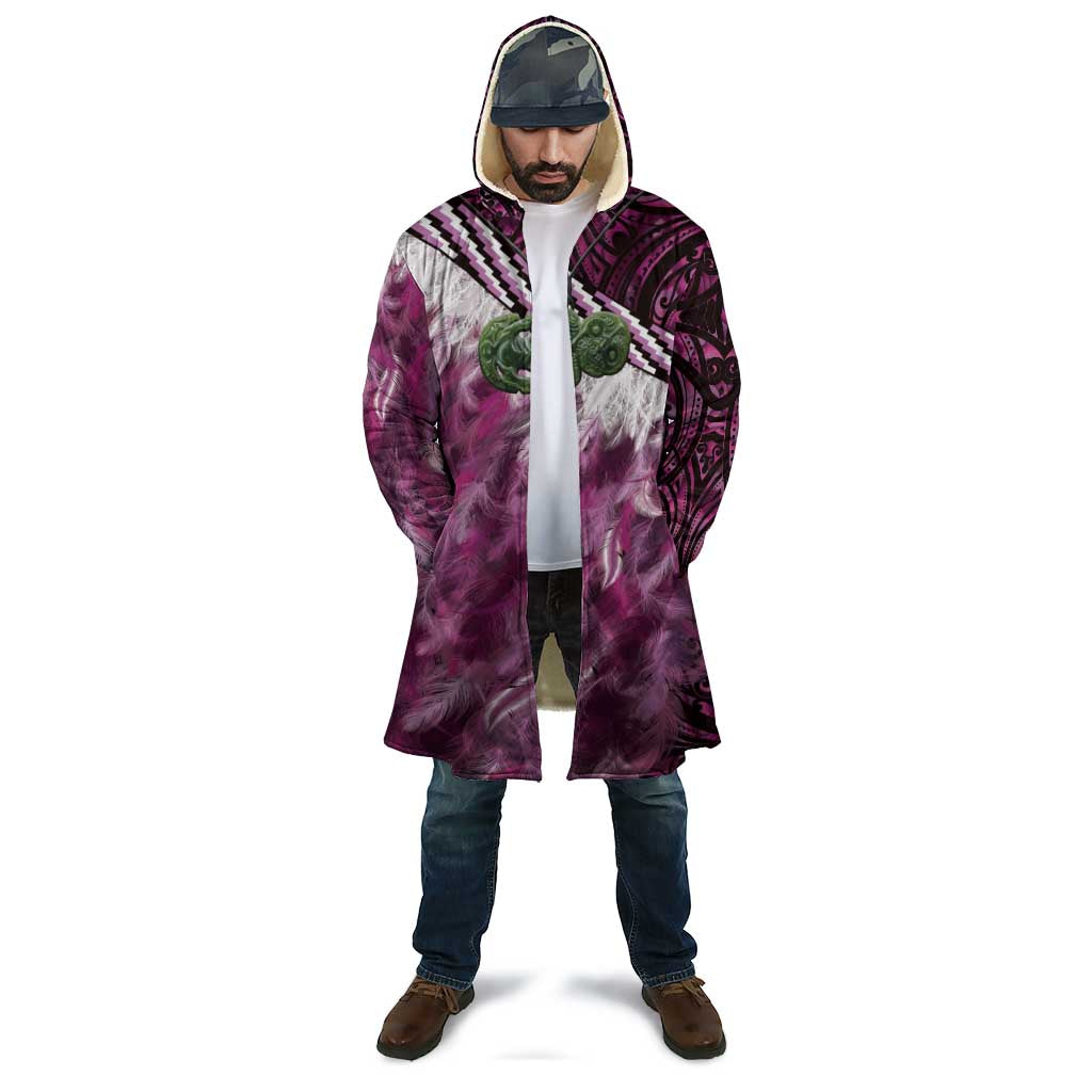 Pink Traditional Cloak Aotearoa Cloak Maori Paua Shell Korowai Pattern - Polynesian Pride