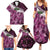 Pink Traditional Cloak Aotearoa Family Matching Summer Maxi Dress and Hawaiian Shirt Maori Paua Shell Korowai Pattern