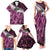Pink Traditional Cloak Aotearoa Family Matching Tank Maxi Dress and Hawaiian Shirt Maori Paua Shell Korowai Pattern