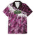 Pink Traditional Cloak Aotearoa Family Matching Tank Maxi Dress and Hawaiian Shirt Maori Paua Shell Korowai Pattern