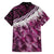 Pink Traditional Cloak Aotearoa Family Matching Tank Maxi Dress and Hawaiian Shirt Maori Paua Shell Korowai Pattern