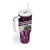 Pink Traditional Cloak Aotearoa Tumbler With Handle Maori Paua Shell Korowai Pattern