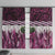 Pink Traditional Cloak Aotearoa Window Curtain Maori Paua Shell Korowai Pattern