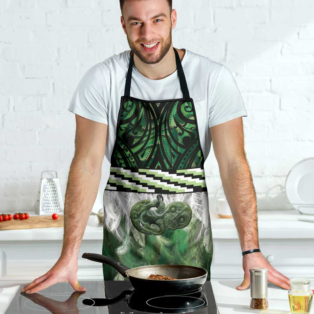 Green Traditional Cloak Aotearoa Apron Maori Paua Shell Korowai Pattern - Polynesian Pride