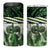 Green Traditional Cloak Aotearoa 4 in 1 Can Cooler Tumbler Maori Paua Shell Korowai Pattern