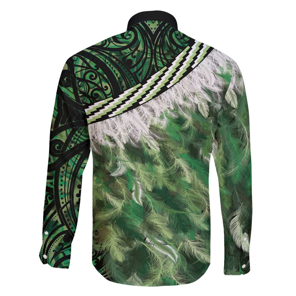 Green Traditional Cloak Aotearoa Family Matching Off Shoulder Short Dress and Hawaiian Shirt Maori Paua Shell Korowai Pattern