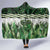 Green Traditional Cloak Aotearoa Hooded Blanket Maori Paua Shell Korowai Pattern