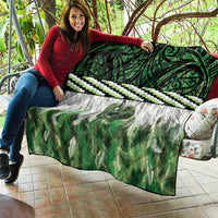 Green Traditional Cloak Aotearoa Quilt Maori Paua Shell Korowai Pattern
