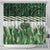 Green Traditional Cloak Aotearoa Shower Curtain Maori Paua Shell Korowai Pattern