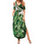 Green Traditional Cloak Aotearoa Summer Maxi Dress Maori Paua Shell Korowai Pattern