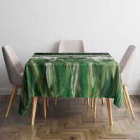Green Traditional Cloak Aotearoa Tablecloth Maori Paua Shell Korowai Pattern
