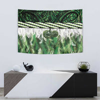 Green Traditional Cloak Aotearoa Tapestry Maori Paua Shell Korowai Pattern
