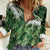 Green Traditional Cloak Aotearoa Women Casual Shirt Maori Paua Shell Korowai Pattern