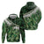 Green Traditional Cloak Aotearoa Zip Hoodie Maori Paua Shell Korowai Pattern