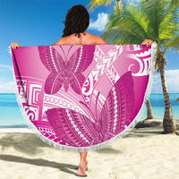 Polynesia Breast Cancer Awareness Beach Blanket Think Pink Ribbon Polynesian Butterflies