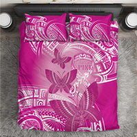 Polynesia Breast Cancer Awareness Bedding Set Think Pink Ribbon Polynesian Butterflies