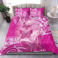 Polynesia Breast Cancer Awareness Bedding Set Think Pink Ribbon Polynesian Butterflies