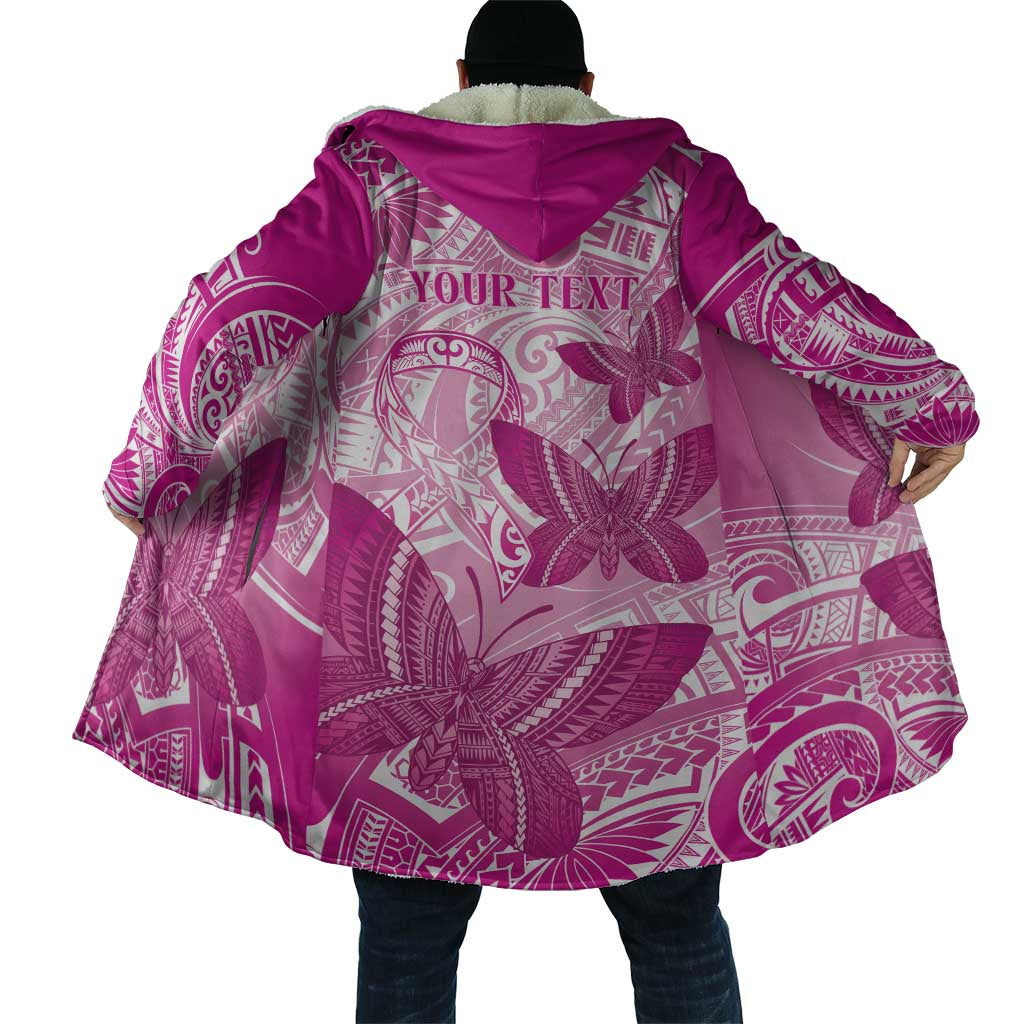 Personalised Polynesia Breast Cancer Awareness Cloak Think Pink Ribbon Polynesian Butterflies