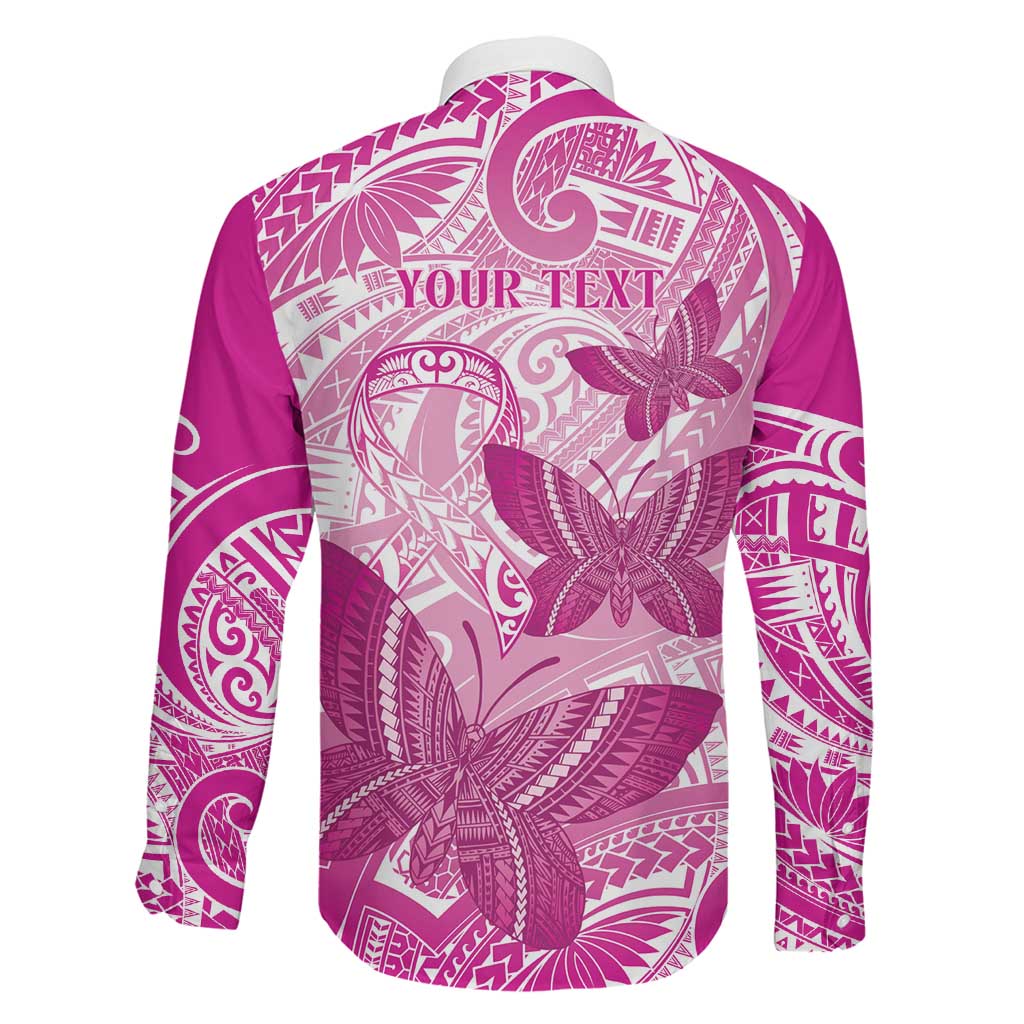 Personalised Polynesia Breast Cancer Awareness Family Matching Mermaid Dress and Hawaiian Shirt Think Pink Ribbon Polynesian Butterflies LT14 - Polynesian Pride
