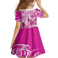 Personalised Polynesia Breast Cancer Awareness Family Matching Off Shoulder Short Dress and Hawaiian Shirt Think Pink Ribbon Polynesian Butterflies LT14 - Polynesian Pride