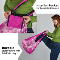 Polynesia Breast Cancer Awareness Grocery Bag Think Pink Ribbon Polynesian Butterflies