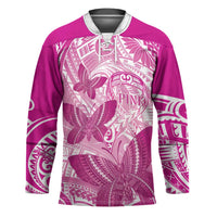 Personalised Polynesia Breast Cancer Awareness Hockey Jersey Think Pink Ribbon Polynesian Butterflies