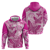 Personalised Polynesia Breast Cancer Awareness Hoodie Think Pink Ribbon Polynesian Butterflies