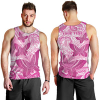 Personalised Polynesia Breast Cancer Awareness Men Tank Top Think Pink Ribbon Polynesian Butterflies