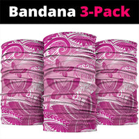 Polynesia Breast Cancer Awareness Neck Gaiter Think Pink Ribbon Polynesian Butterflies