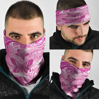 Polynesia Breast Cancer Awareness Neck Gaiter Think Pink Ribbon Polynesian Butterflies