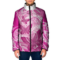 Personalised Polynesia Breast Cancer Awareness Padded Jacket Think Pink Ribbon Polynesian Butterflies