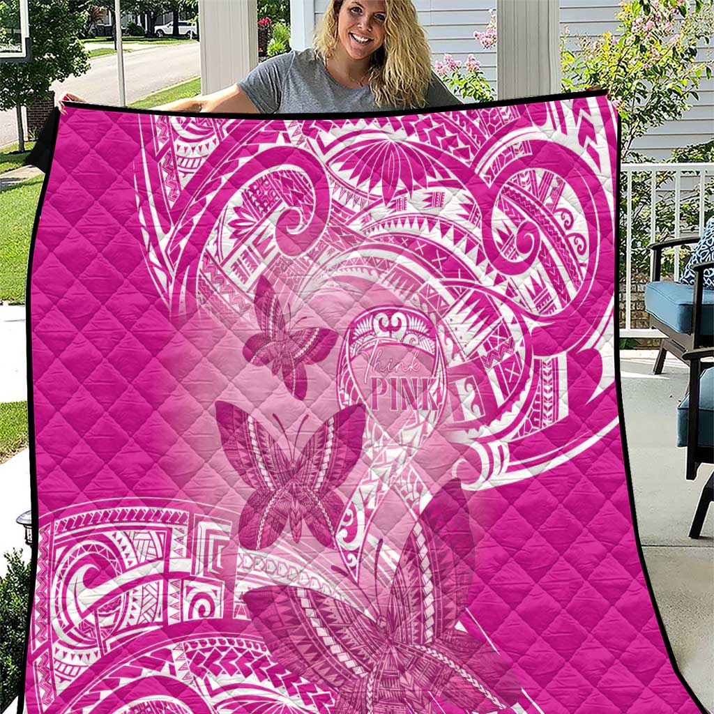 Polynesia Breast Cancer Awareness Quilt Think Pink Ribbon Polynesian Butterflies