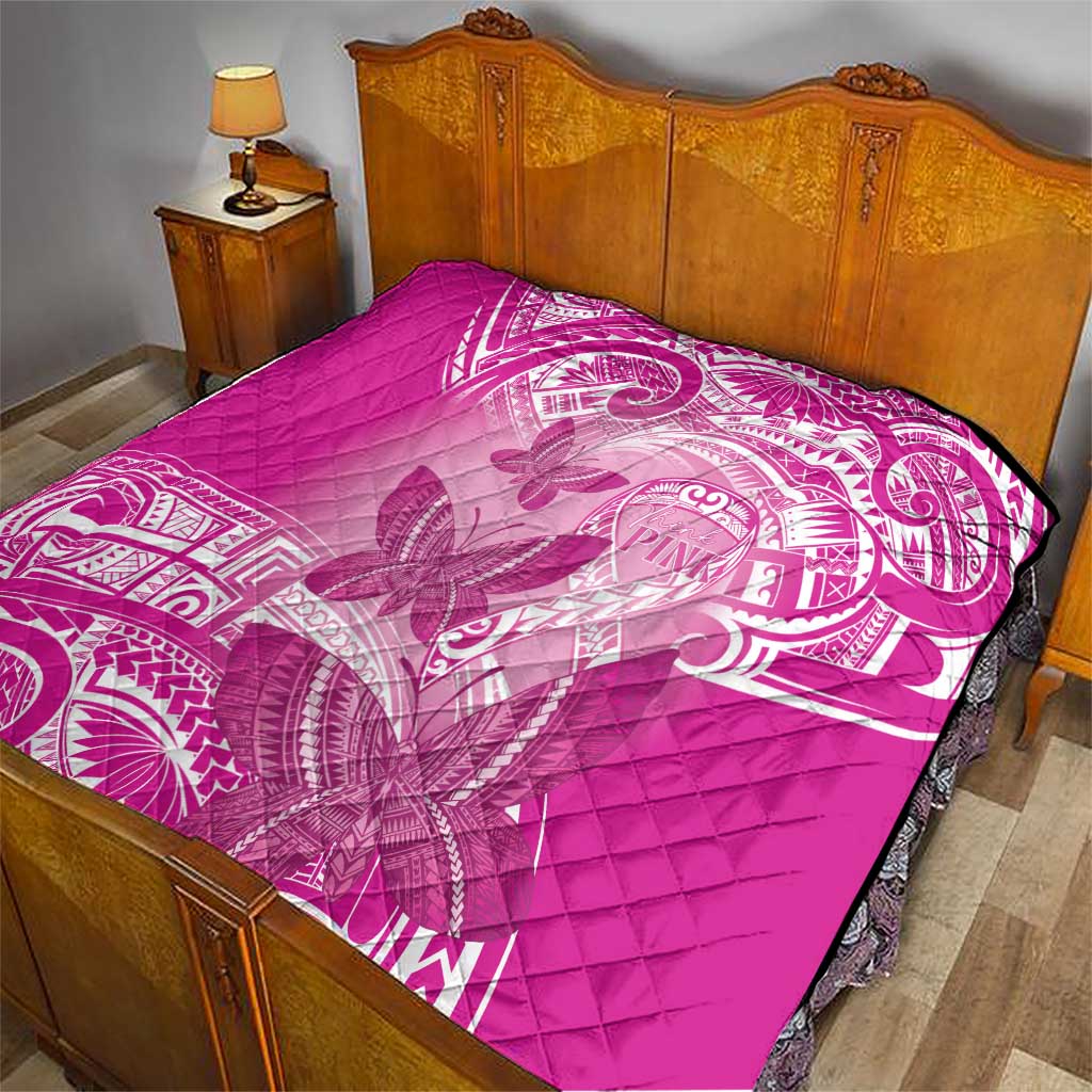 Polynesia Breast Cancer Awareness Quilt Think Pink Ribbon Polynesian Butterflies