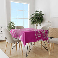 Polynesia Breast Cancer Awareness Tablecloth Think Pink Ribbon Polynesian Butterflies