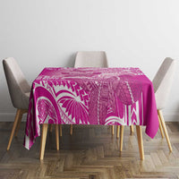 Polynesia Breast Cancer Awareness Tablecloth Think Pink Ribbon Polynesian Butterflies