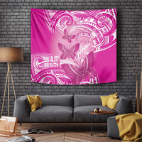 Polynesia Breast Cancer Awareness Tapestry Think Pink Ribbon Polynesian Butterflies