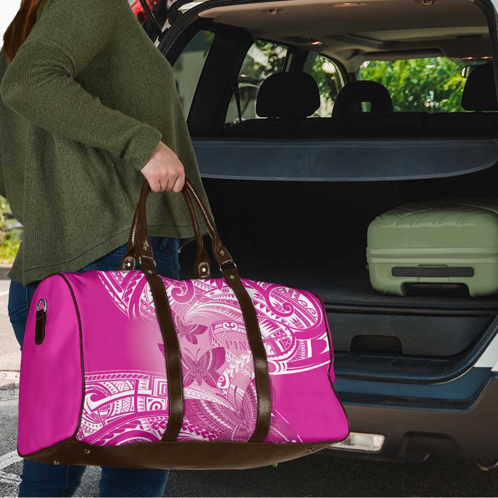 Polynesia Breast Cancer Awareness Travel Bag Think Pink Ribbon Polynesian Butterflies