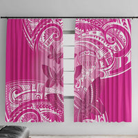 Polynesia Breast Cancer Awareness Window Curtain Think Pink Ribbon Polynesian Butterflies