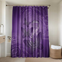Polynesia Lupus Awareness Month Bathroom Set Warrior Purple Ribbon Polynesian Butterflies