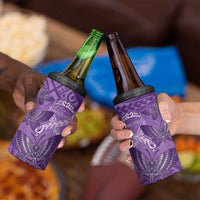 Personalised Polynesia Lupus Awareness Month 4 in 1 Can Cooler Tumbler Warrior Purple Ribbon Polynesian Butterflies