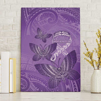 Polynesia Lupus Awareness Month Canvas Wall Art Warrior Purple Ribbon Polynesian Butterflies