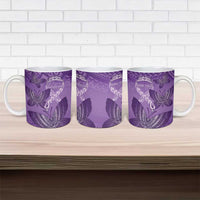 Personalised Polynesia Lupus Awareness Month Ceramic Mug Warrior Purple Ribbon Polynesian Butterflies