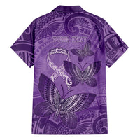 Personalised Polynesia Lupus Awareness Month Family Matching Long Sleeve Bodycon Dress and Hawaiian Shirt Warrior Purple Ribbon Polynesian Butterflies LT14 - Polynesian Pride