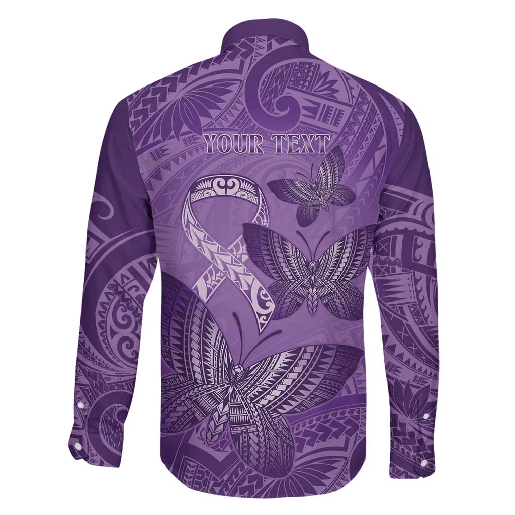 Personalised Polynesia Lupus Awareness Month Family Matching Mermaid Dress and Hawaiian Shirt Warrior Purple Ribbon Polynesian Butterflies LT14 - Polynesian Pride